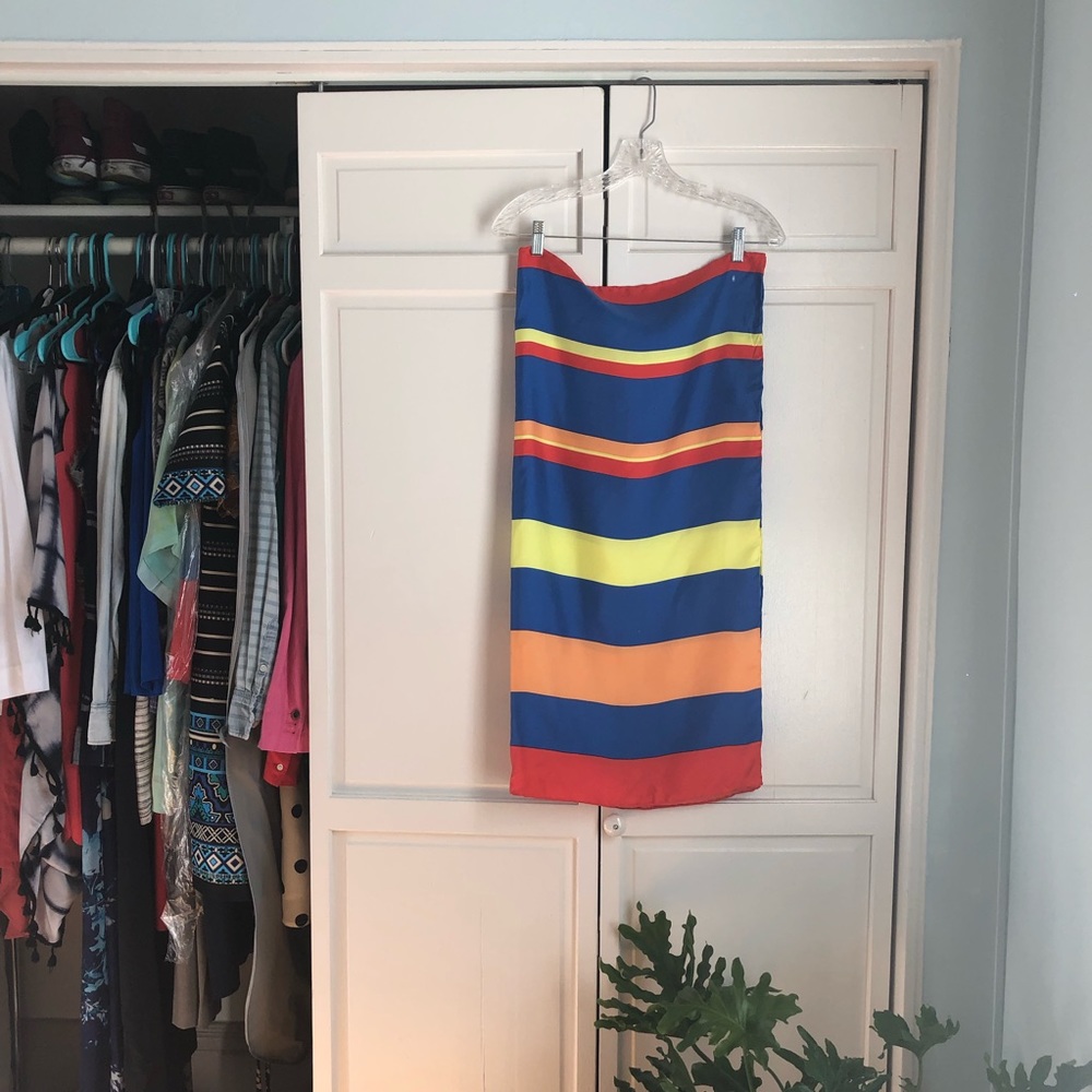 J. Crew Colorblock Striped Silk Scarf